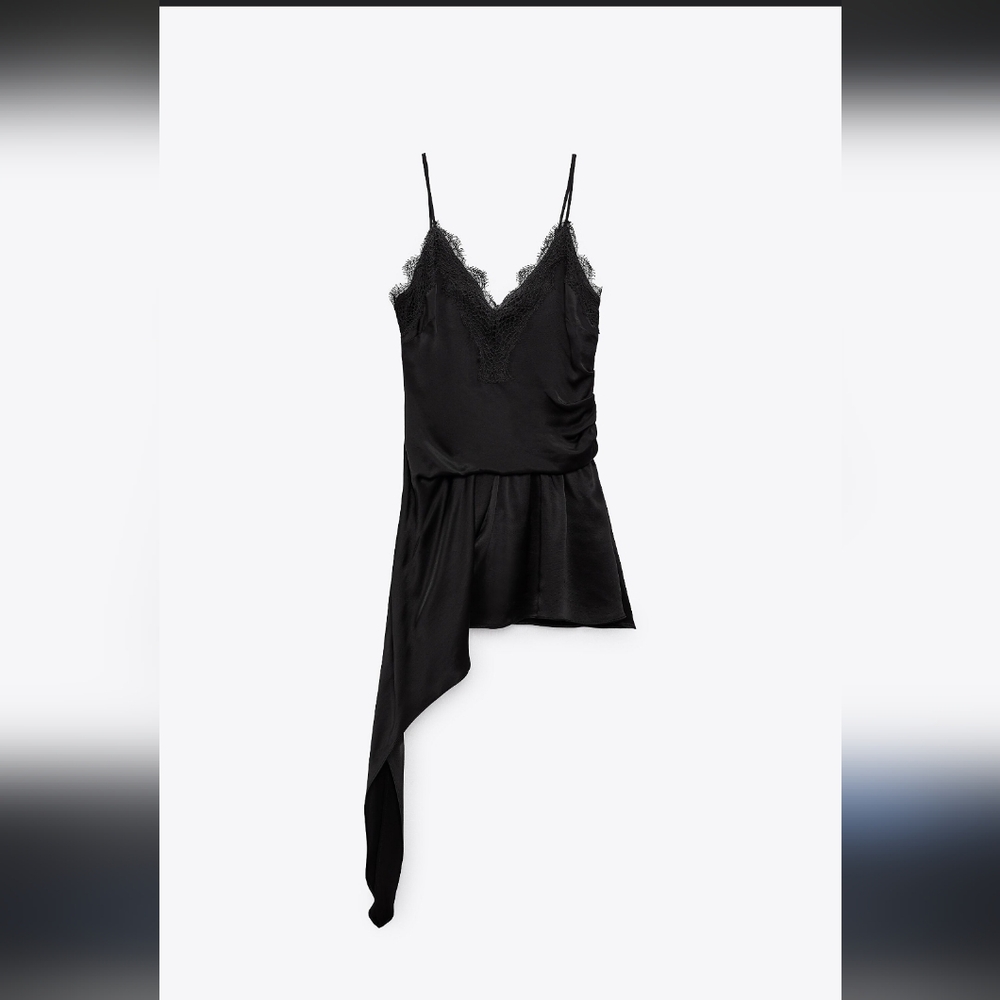 Zara Limited Edition Asymmetric Hem Jumpsuit Romper Size XS - Picture 3 of 6